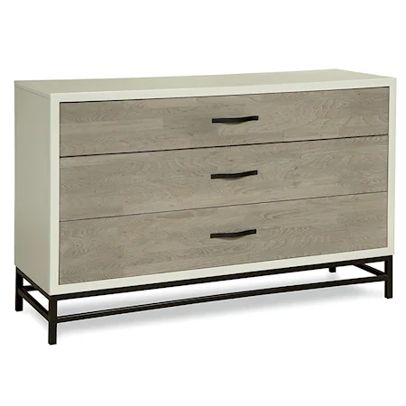 3 Drawer Spencer Dresser with Metal Base